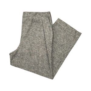 NWT Chico’s Linen Blend Straight Leg Pull On Pant Indigo Blue 3/16 Ankle Beach